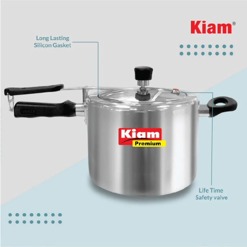 Kiam Premium Pressure Cooker 6.5 Litre – Durable Aluminum with Safety Lock | কিয়াম প্রিমিয়াম প্রেশার কুকার ৬.৫ লিটার – টেকসই অ্যালুমিনিয়াম ও নিরাপদ লিড লক