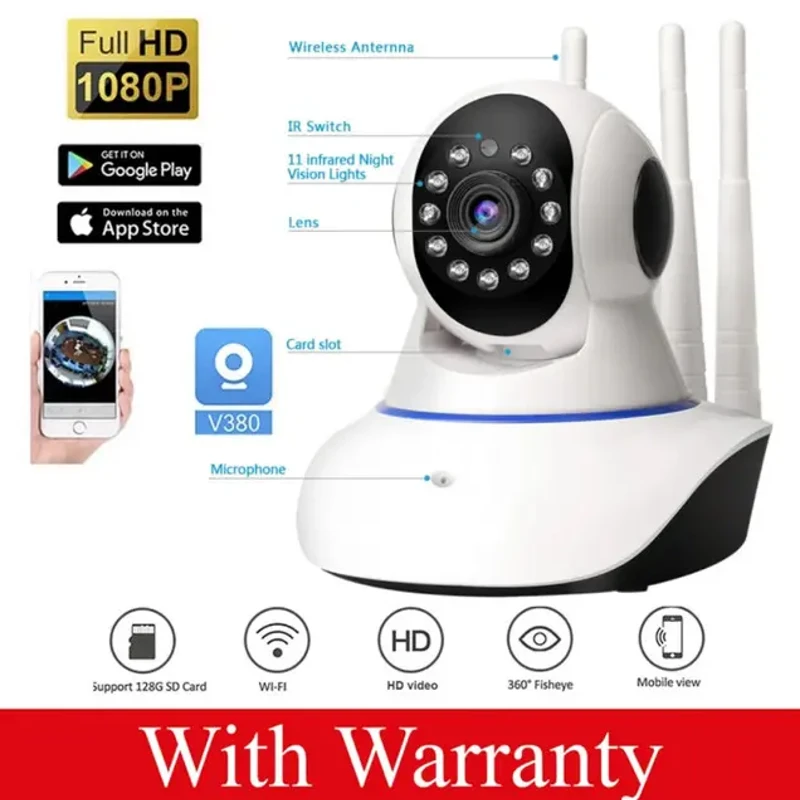 V380 Q5Y 360° WiFi IP Camera – 2MP Full HD ভিডিও + টু-ওয়ে ভয়েস + 3 অ্যান্টেনা! | Smart Wireless Security Solution - Image 4
