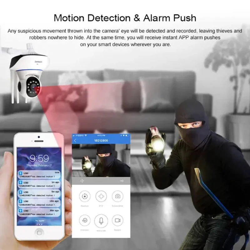 V380 Q5Y 360° WiFi IP Camera – 2MP Full HD ভিডিও + টু-ওয়ে ভয়েস + 3 অ্যান্টেনা! | Smart Wireless Security Solution - Image 5
