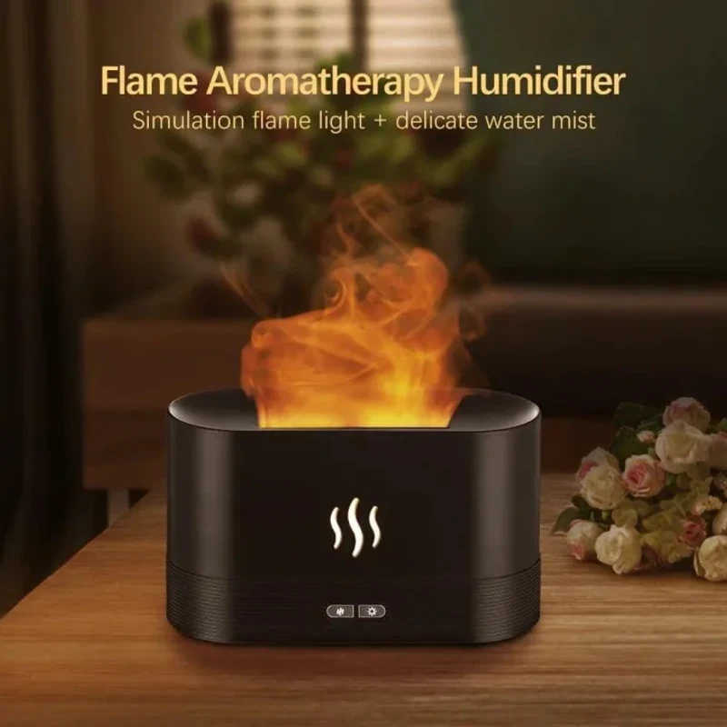 DQ701 Flame Effect Humidifier – সুগন্ধে ভরা শান্তি ও আগুনের আলোতে রিল্যাক্স মুড! | Aromatherapy Diffuser with Night Light