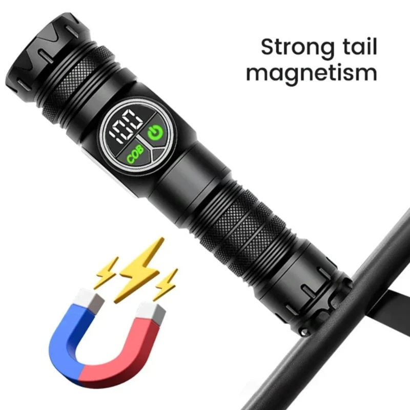 K60 Rechargeable Outdoor Flashlight – 10W COB + LED | 800 Lumens | Telescopic Zoom Torch | Magnetic Base | Type-C Charging - Image 5
