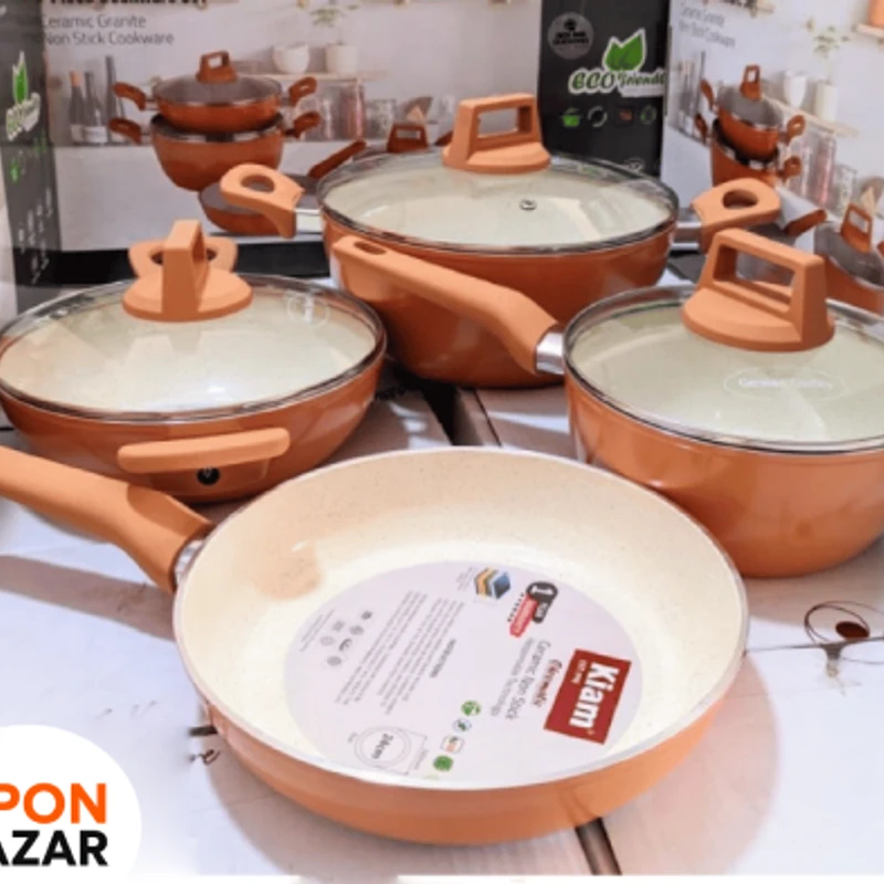 Kiam Induction Non-Stick Ceramic Granite Chromatic 7pcs Cookware Set – German Technology | কিয়াম ইনডাকশন নন-স্টিক সিরামিক গ্রানাইট ক্রোমাটিক ৭-পিস কুকওয়্যার সেট – জার্মান টেকনোলজিতে তৈরি - Image 4