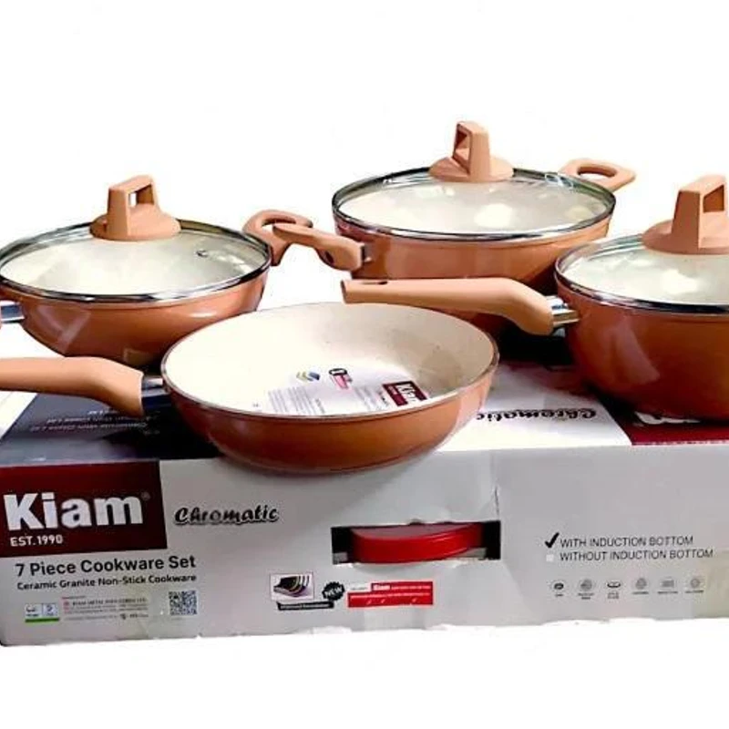 Kiam Induction Non-Stick Ceramic Granite Chromatic 7pcs Cookware Set – German Technology | কিয়াম ইনডাকশন নন-স্টিক সিরামিক গ্রানাইট ক্রোমাটিক ৭-পিস কুকওয়্যার সেট – জার্মান টেকনোলজিতে তৈরি - Image 5