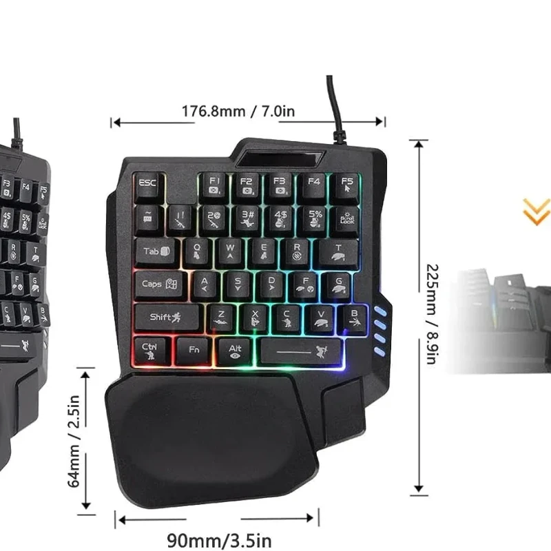 MK500 – 5 in 1 Gaming Combo Set | গেমারদের জন্য ফুল সেটআপ – কিবোর্ড, মাউস, হেডসেট, মাউসপ্যাড ও LED লাইট! - Image 4