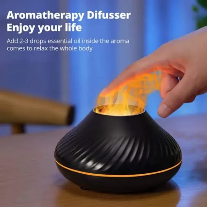 DQ705 Flame Aroma Humidifier – ফ্লেম লুকের সঙ্গে অ্যারোমা ও হিউমিডিটি একসাথে! | Elegant Mist Diffuser with Fire Effect - Image 4
