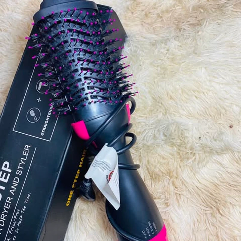 4 in 1 Hair Dryer & Styler, Hair Dryer Hot Air Brush Styler & Volumizer One Step Hair Straightener Curler Electric Blow Dryer Brush Wet And Dry Used
