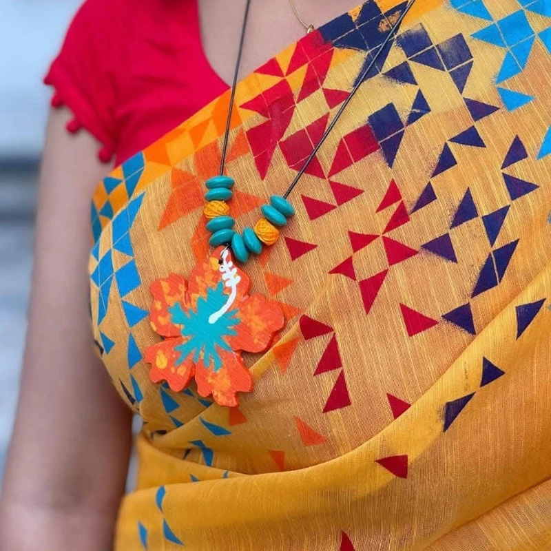 প্রিমিয়াম হাফ সিল্ক শাড়ী + ব্লাউজ পিছ (কোড- 279) - Image 3