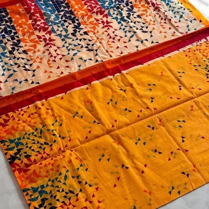 প্রিমিয়াম হাফ সিল্ক শাড়ী + ব্লাউজ পিছ (কোড- 279) - Image 4