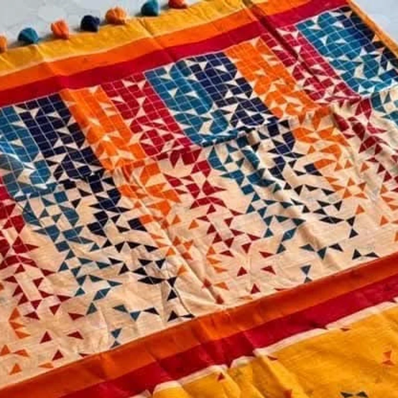 প্রিমিয়াম হাফ সিল্ক শাড়ী + ব্লাউজ পিছ (কোড- 279) - Image 5