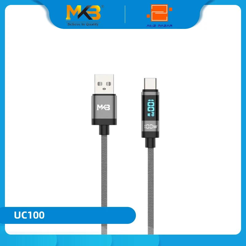 MKB UC100 Braided 100W PD3.1 Data And Charging Cable