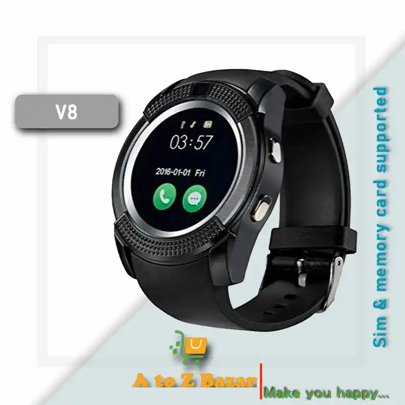 V8 Smart Watch For iOS and Android Mobile -Black - Image 4