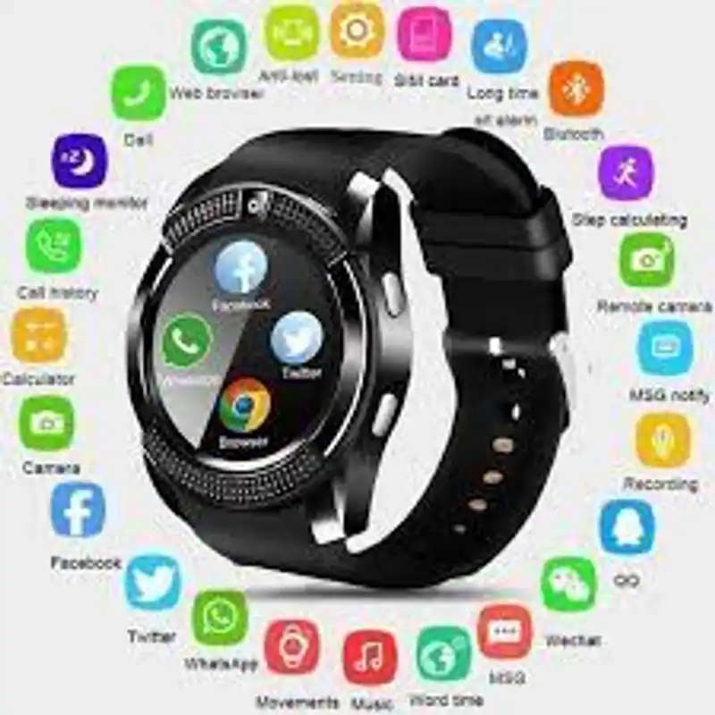 V8 Smart Watch For iOS and Android Mobile -Black