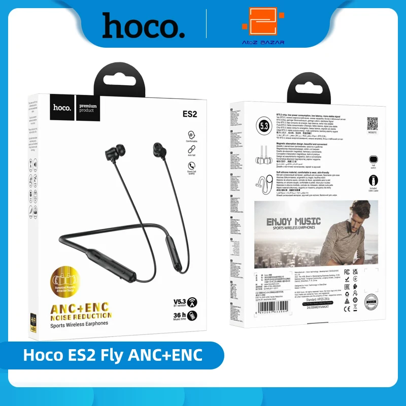 Hoco ES2 Fly ANC+ENC Neckband Headphone