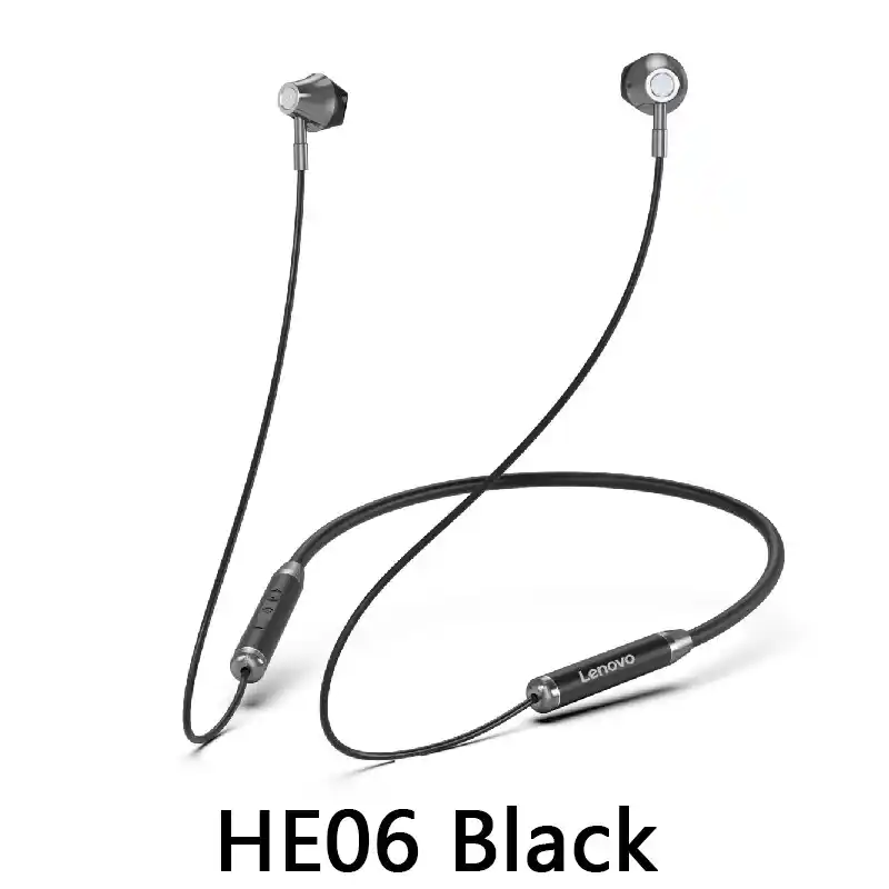 Lenovo HE06 Wireless Headphones with Mic Neck Hanging Handsfree Earbuds - Image 4