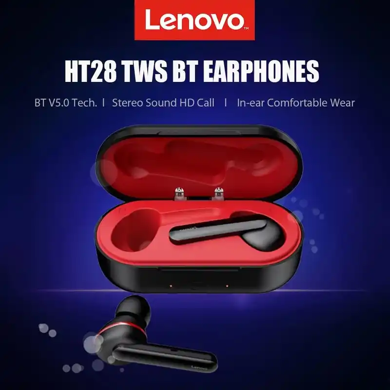 For Lenovo HT28 TWS Earbuds Bluetooth 5.0 Touch Control True Wireless Earphones HiFi Sports Headphones 3D Stereo Headset with Mic