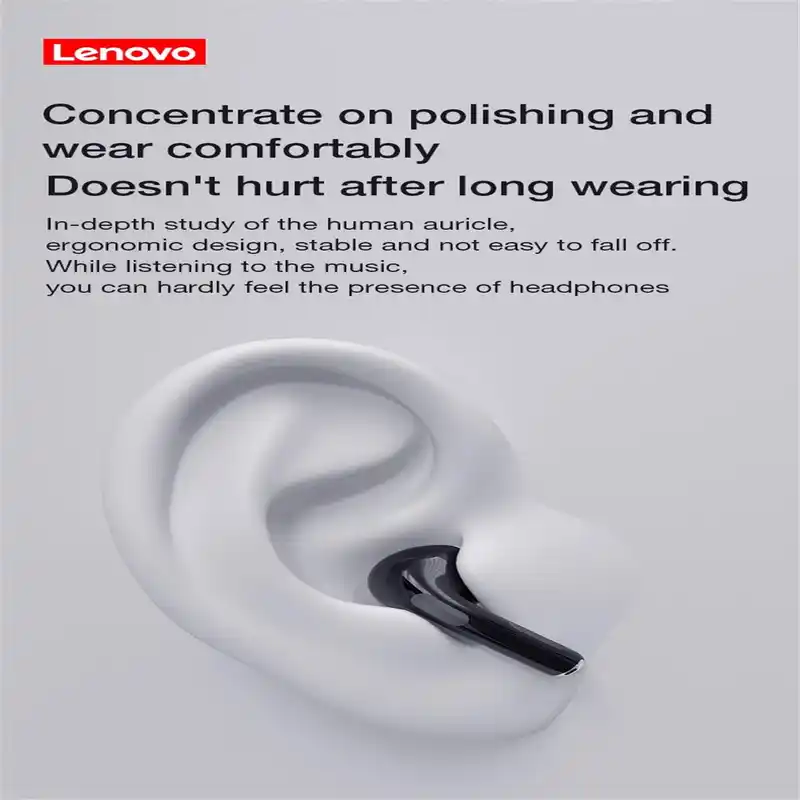 Lenovo HT38 Wireless Bluetooth Earphones Waterproof TWS 9D Stereo Sound Touch Control Low Latency With Mic - Image 5