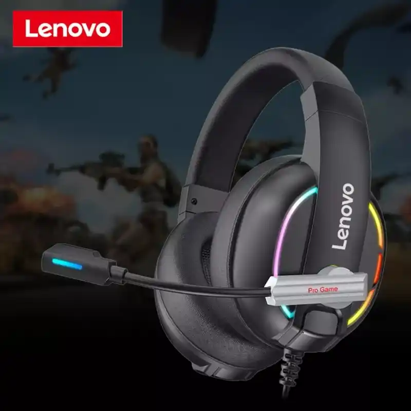 Lenovo HU75 RGB Wired Gaming Headphone HiFi Surround Sound RGB Colorful Light Headphone With Mic - Image 3