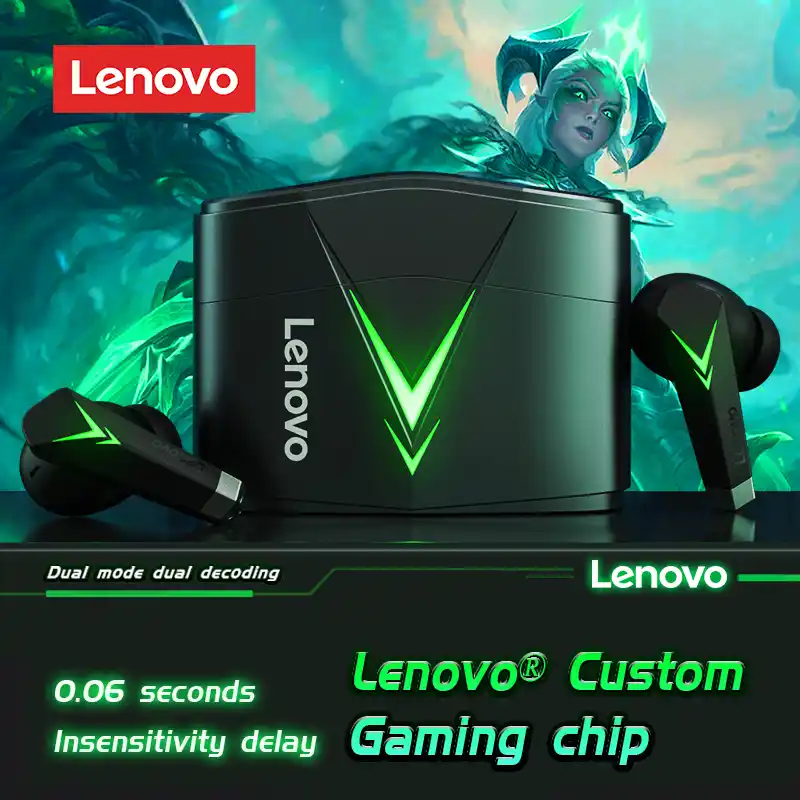 Lenovo LP6 TWS Wireless Bluetooth Earbuds Dual Mode Gaming Headphones Intelligent Noise Reduction Earbuds