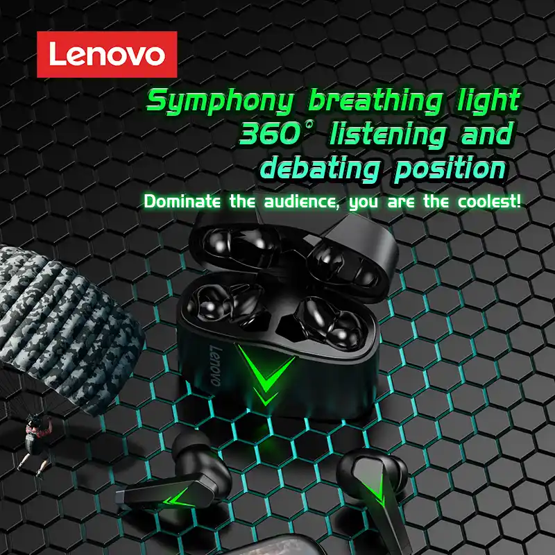 Lenovo LP6 TWS Wireless Bluetooth Earbuds Dual Mode Gaming Headphones Intelligent Noise Reduction Earbuds - Image 5