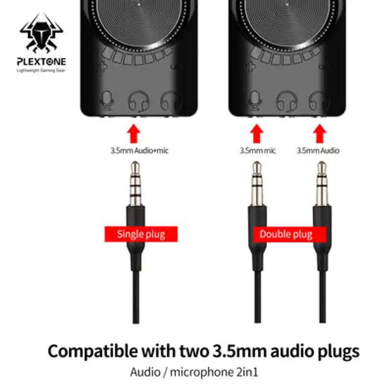 PLEXTONE GS3 Earphone Adapter Virtual 7.1 Channel USB Sound Card - Image 5