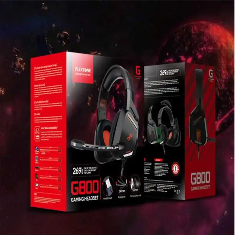 PLEXTONE G800 EXTRA BASS 3.5mm Audio jack Gaming Earphones Stereo Gamer Headphones with mic for Smartphone PC - Image 3