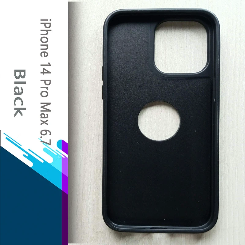 Piblue Drop Protective Logo Cut Leather Case For iPhone 14 series models - Black - Image 3