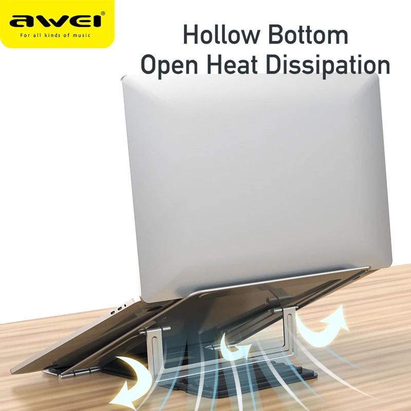 Awei X30 Laptop All Metal Holder 4-Gear Adujustment Non-slip Foldable Notebook heat dissipation Stable comfortable at office easy to store Stands - Image 3