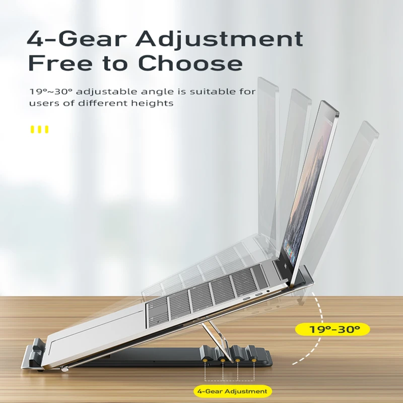 Awei X30 Laptop All Metal Holder 4-Gear Adujustment Non-slip Foldable Notebook heat dissipation Stable comfortable at office easy to store Stands - Image 6