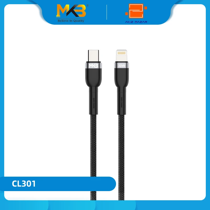 MKB CL301 Braided 30W TYPE-C to Lightning Cable