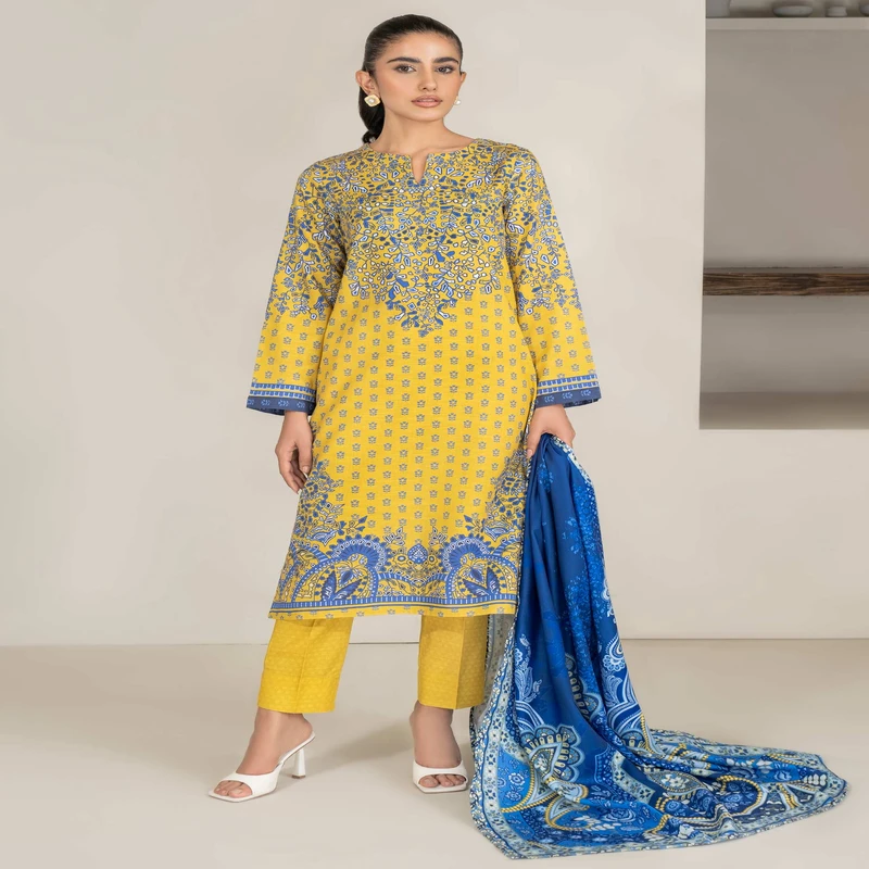 3 Piece Khaddar Suit-Printed (Unstitched)