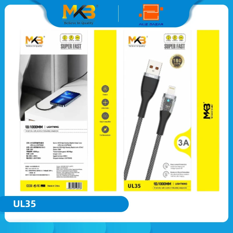 MKB UL35 Braided 3A Lightning Cable