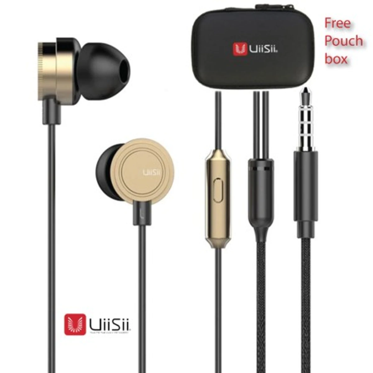 UiiSii HM13 Wired Noise Cancelling Dynamic Heavy Bass Music Metal In-ear with Mic Earphone