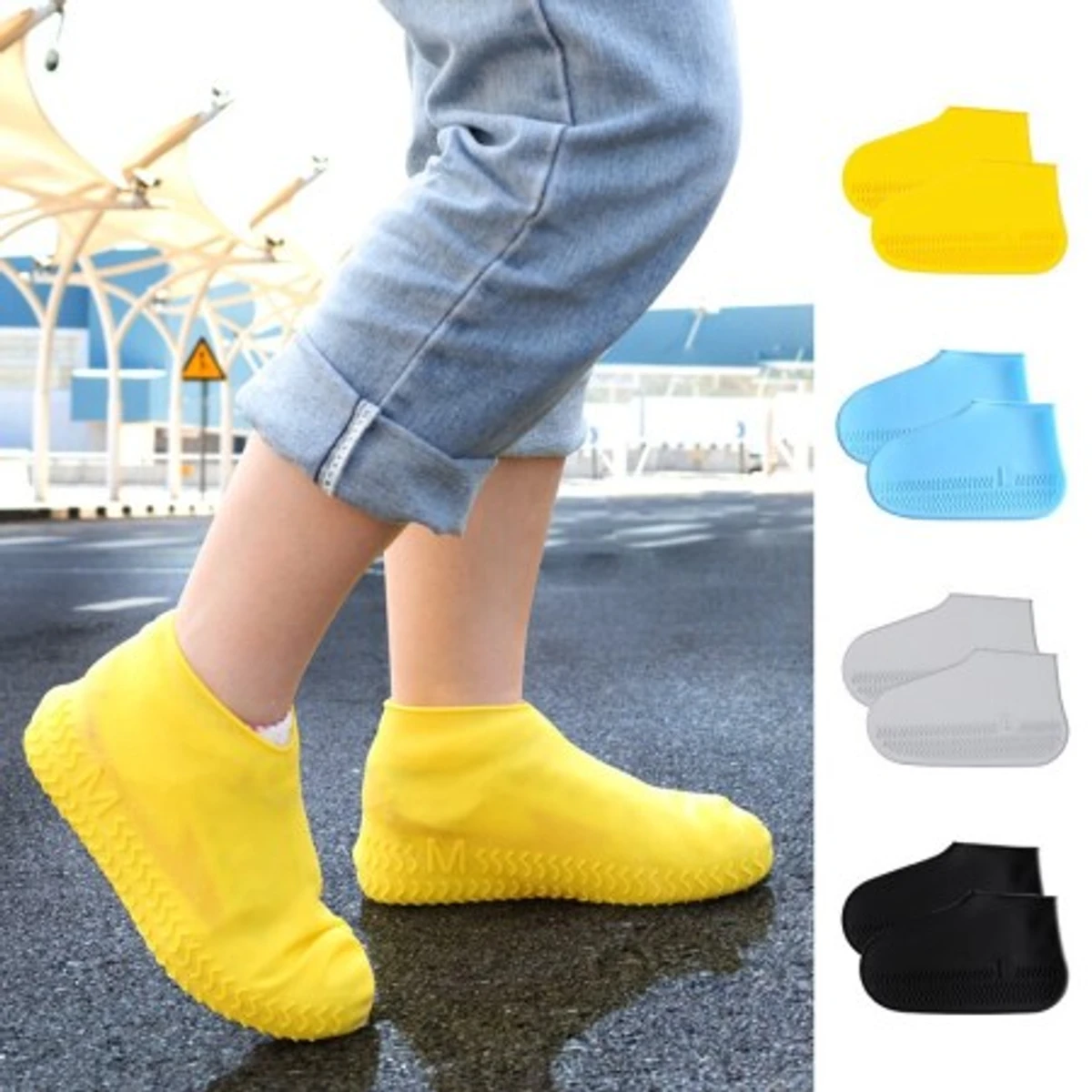 Boots Silicone WATERPROOF SHOE COVER Reusable Rain Shoe Covers Unisex Shoes Protector Anti-slip Rain Boot Pads For Rainy Day New