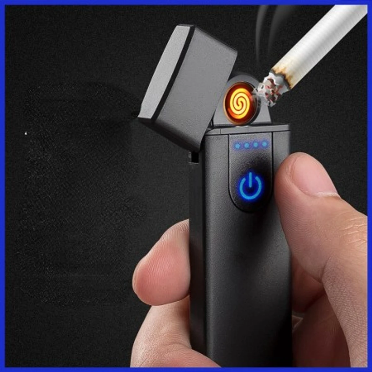 USB Rechargeable Lighter Touch Induction Heating Wire Cigarette Lighter Windproof Lighter_BLACK