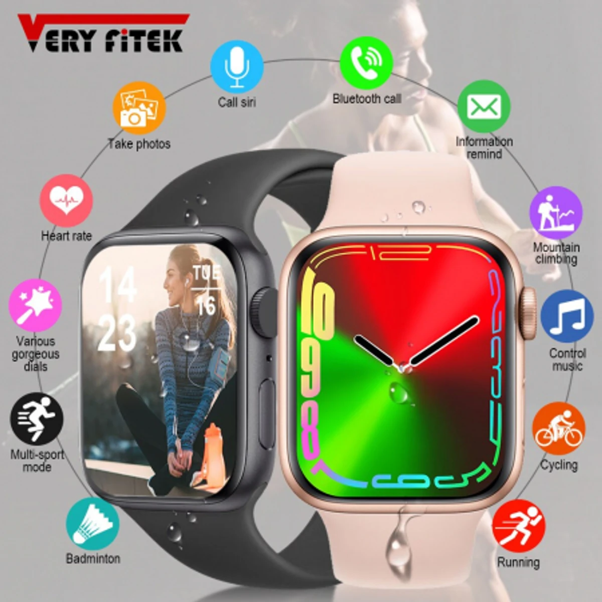 W17 Smart Watch IWO 14 Series 7 Bluetooth Call Custom Watch Faces Heart Rate Monitor Infinite Screen 45mm Men Women SmartWatch