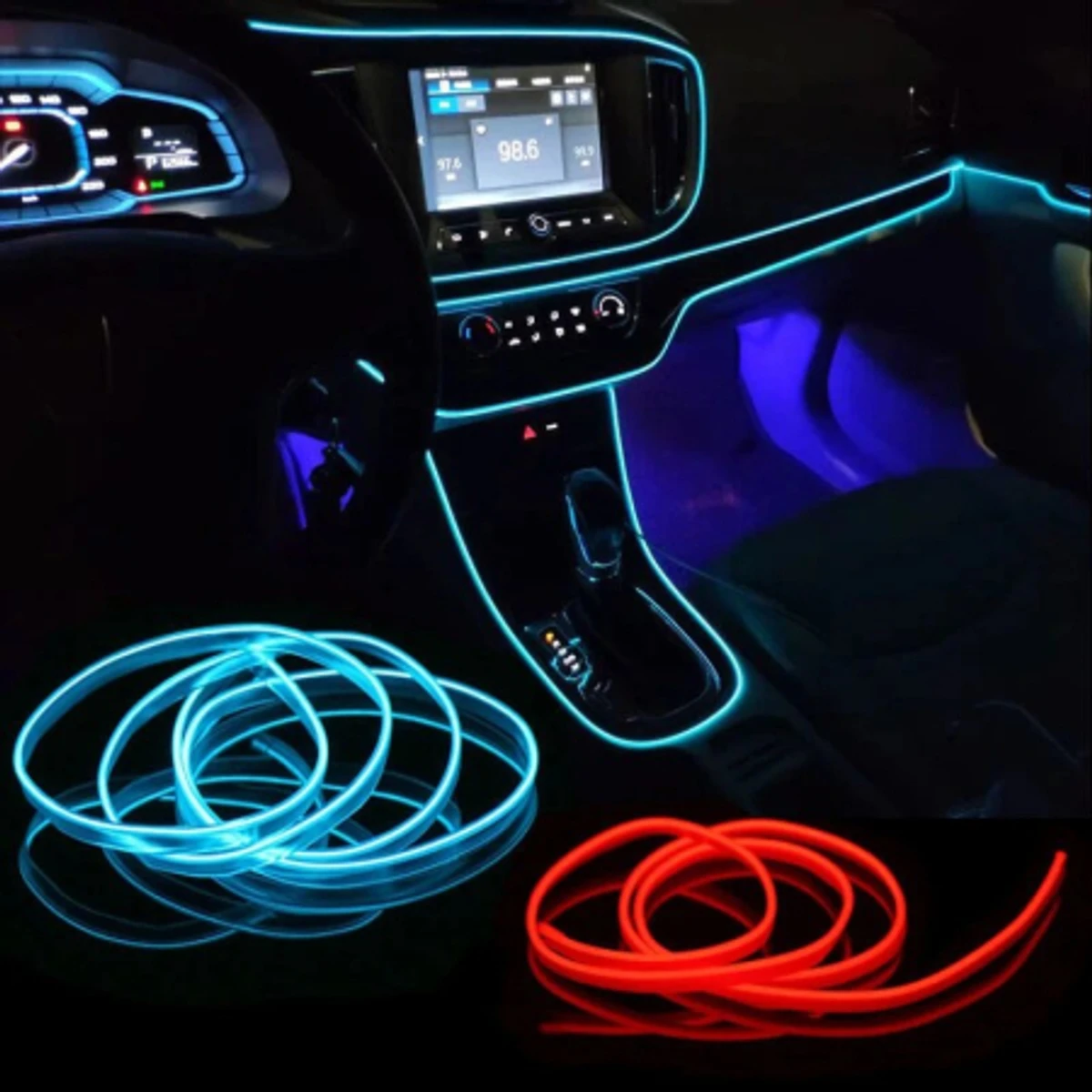 Car Neon Light Car Interior Lighting Strip 3 Meters