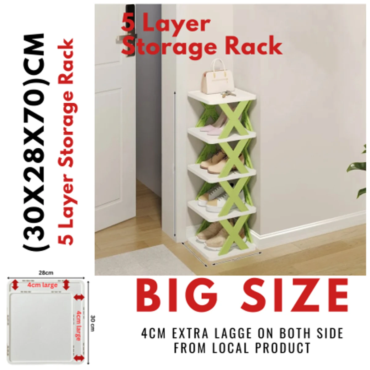 5 layer Multifunctional Shoe Organizer Rack