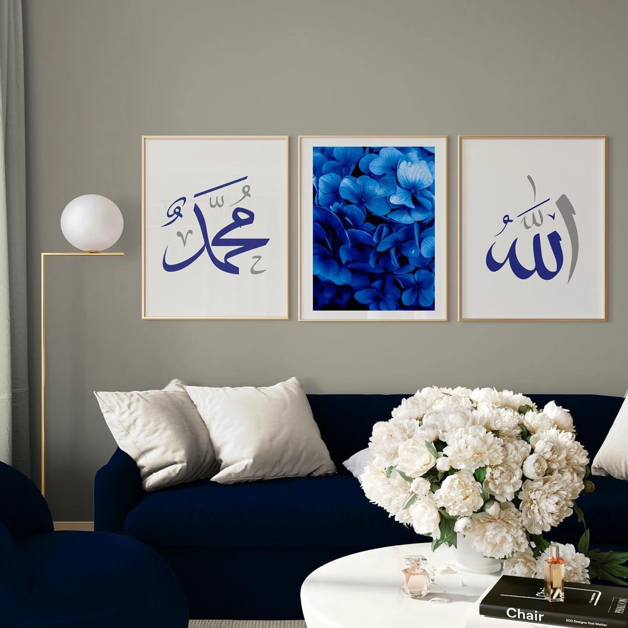 Allah SWT.-Muhammad SAW.-Blue Flower