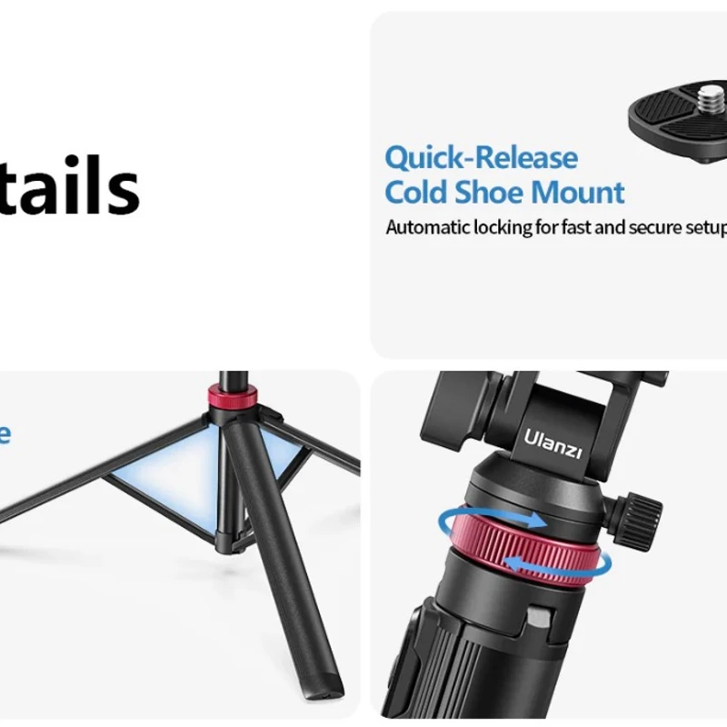 Ulanzi MT-78 Quick-Release Tripod | Compact & Versatile with Cold Shoe Mount - Image 6