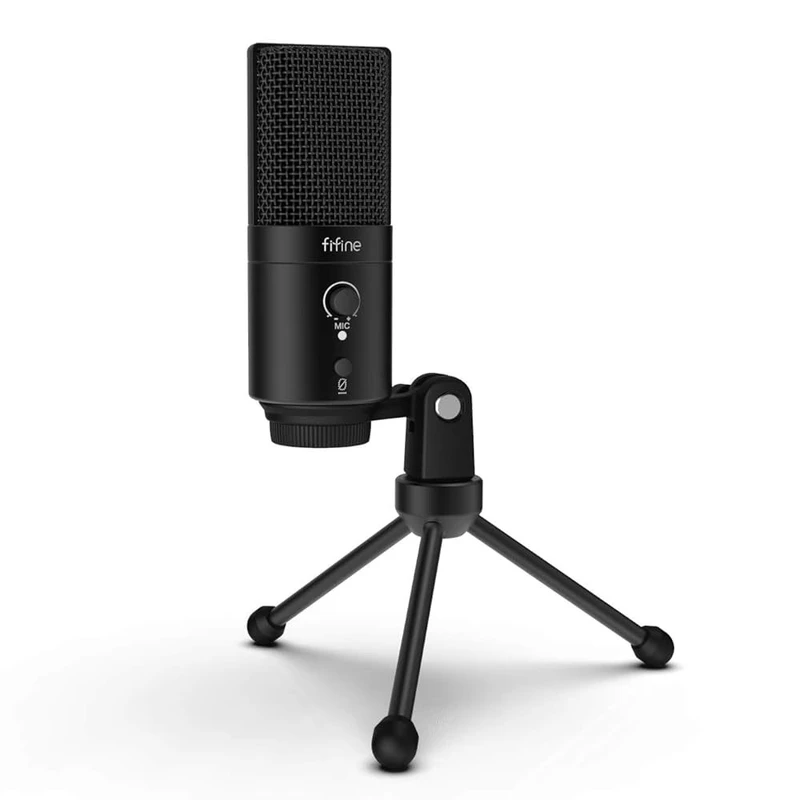 FIFINE K683A Type C USB Mic with A Pop Filter, A Volume Dial, A Mute Button & A Monitoring Jack for Recording