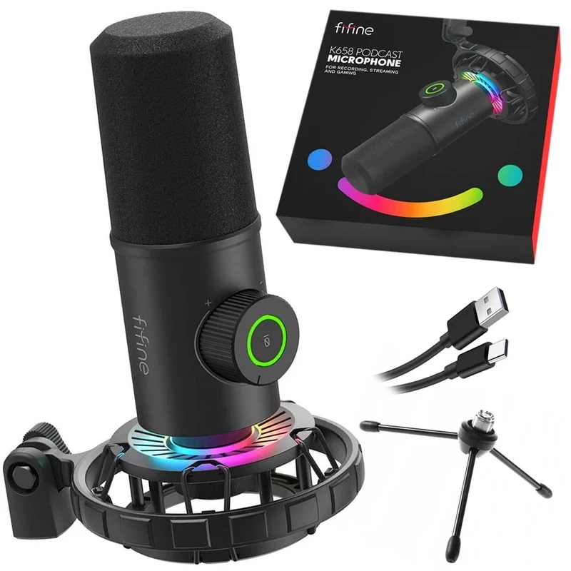 FIFINE K658 USB Dynamic Microphone for PC/Mac/Mobile (Official Product)