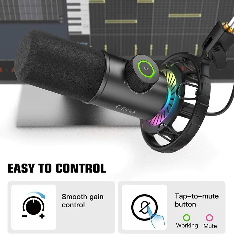FIFINE K658 USB Dynamic Microphone for PC/Mac/Mobile (Official Product) - Image 3