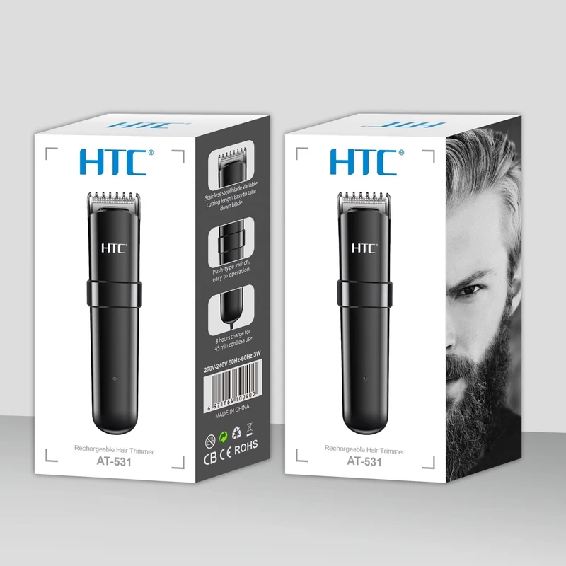 HTC AT-531 Rechargeable Hair Trimmer USB Charge Beard Trimmer Men Hair Cutting