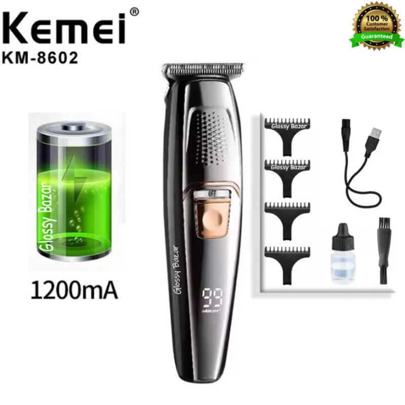 Kemei KM-8602 USB rechargeable hair clipper haircut machine beard trimmer LCD display men' & Women trimmer Avatech - Image 3