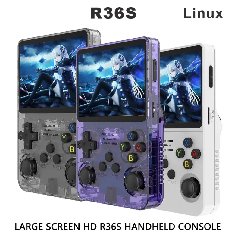 Open Source R36S Retro Handheld Video Game Console Linux System 3.5 Inch IPS Screen Portable Pocket Video Player 64GB 128G Games