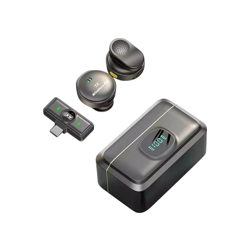 SX21 Wireless Microphone 2.4G Clip-On Type-C Port Smart Noise Reduction Lavalier Wireless Microphone