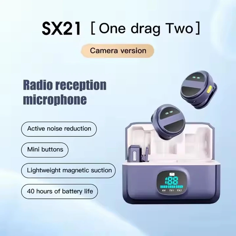 SX21 Wireless Microphone 2.4G Clip-On Type-C Port Smart Noise Reduction Lavalier Wireless Microphone - Image 6