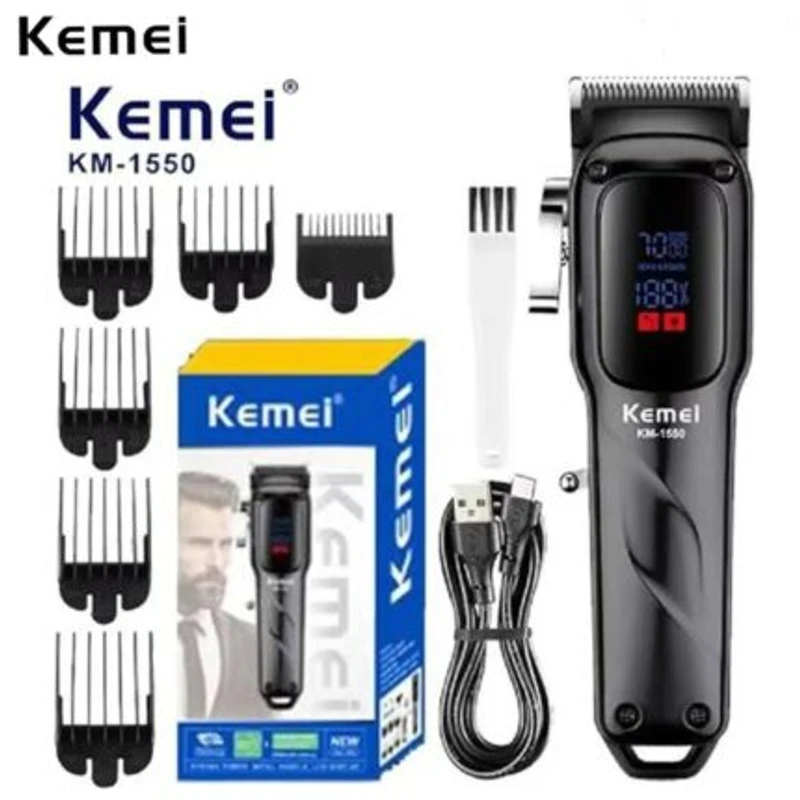Kemei KM-1550 Professional Trimmers For Men LED Display Sound Arm Wireless USB Interface Hair Cutting Machine Trimmers No Ratings - Image 4