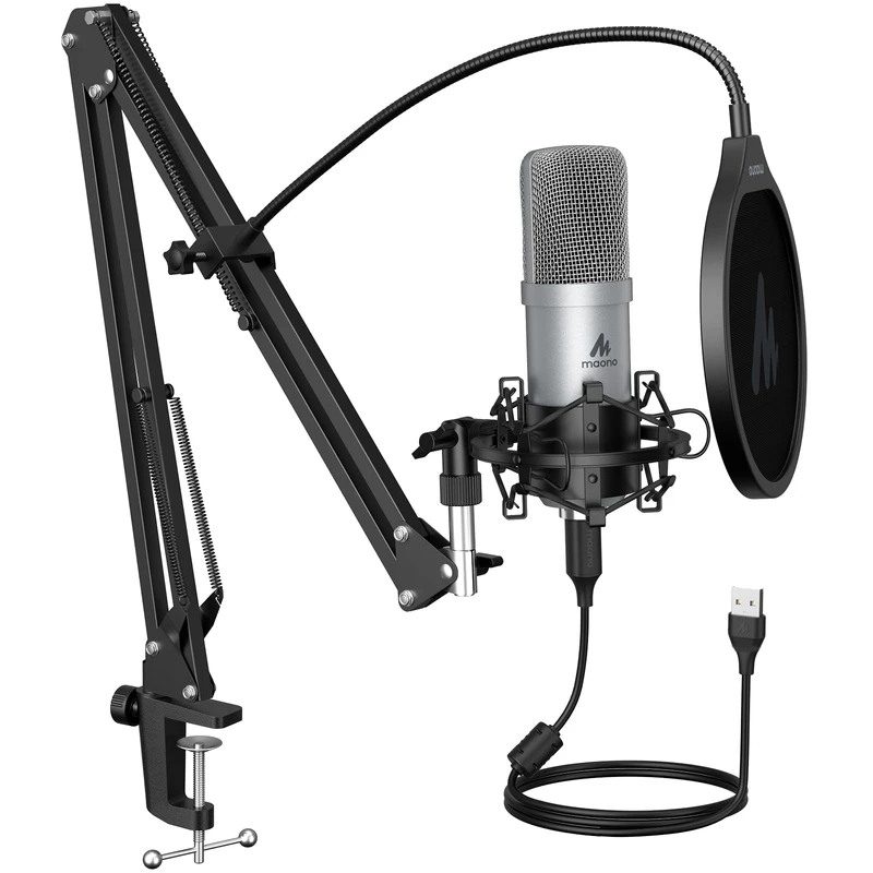 Maono AU-A04 Condenser Microphone Boom Arm Bundle Plug and Play
