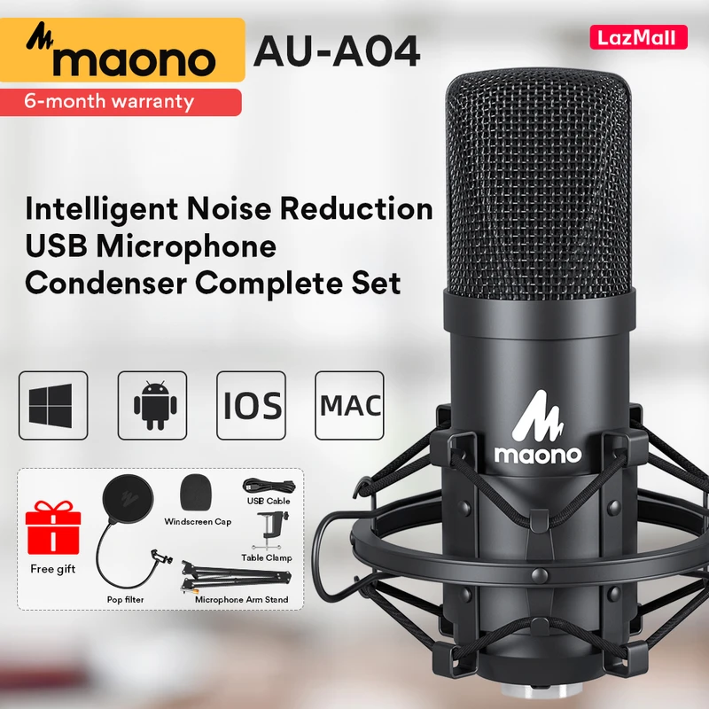 Maono AU-A04 Condenser Microphone Boom Arm Bundle Plug and Play - Image 5